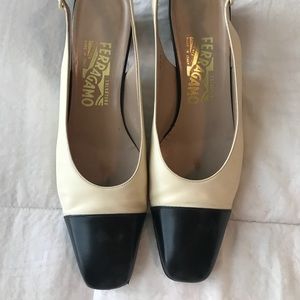 Vintage Ferragamo Heeled Slingback Flats